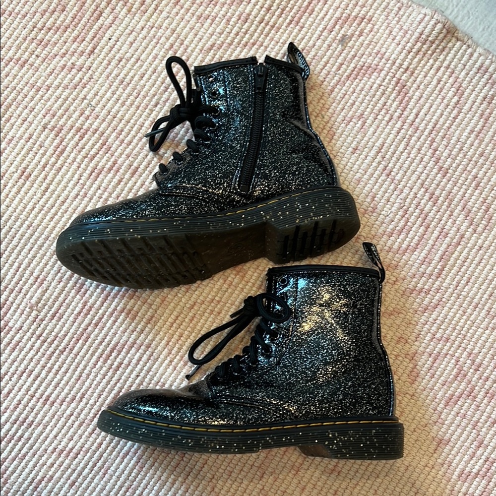 Dr. Martens Black Combat Boots with Rugged Design